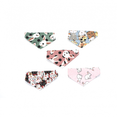 Wholesale Sublimation Triangle Plaid Cotton Scarf Pet Dog Bandana for Pet