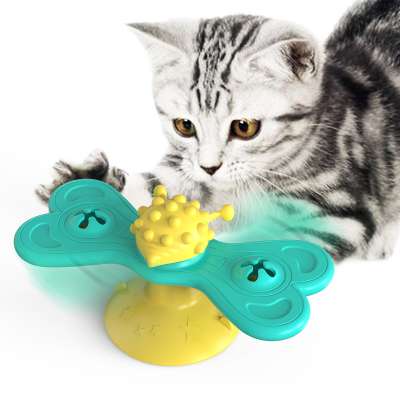 New Pet Products Amazon Hot Butterfly Turntable Windmill Cat Toy