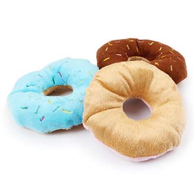 Colorful Donut Shaped Plush Pet Toys